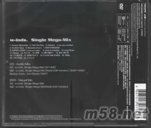 Single Mega-Mix(CD+DVD海外版)專輯背面圖片