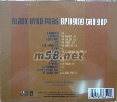 BRIDGING THE GAP專輯背面圖片