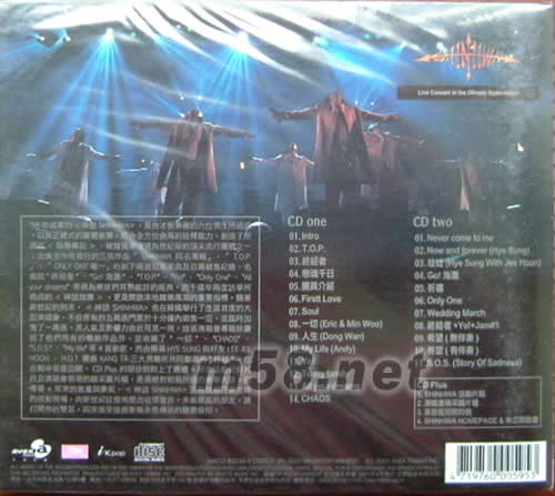 傳說現場 SHINHWA 2001 IST LIVE CONCERT專輯背面圖片