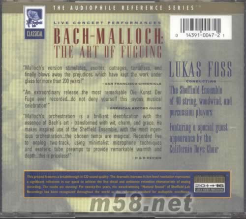 巴赫最后的遺作(BACH-MALLOCH: THE ART OF FUGUING)專輯背面圖片