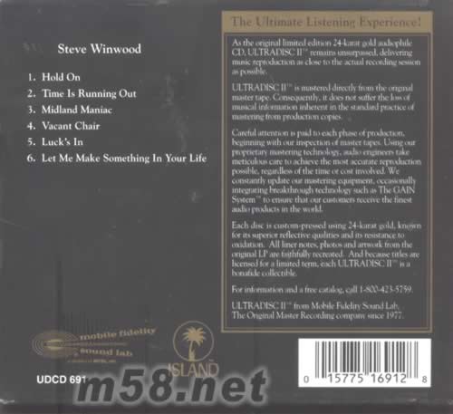 STEVE WINWOOD(布魯斯24K金碟)專輯背面圖片