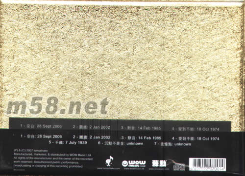 Process專輯背面圖片