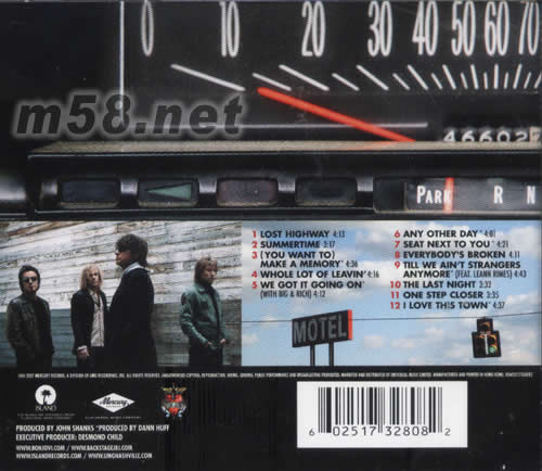 LOST HIGHWAY專輯背面圖片