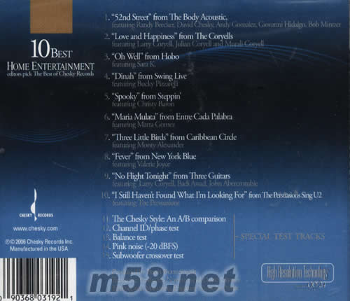 CHESKY RECORDS 10 BEST專輯背面圖片