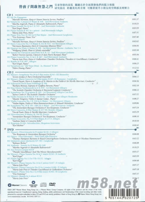 精選莫扎特效應專輯背面圖片