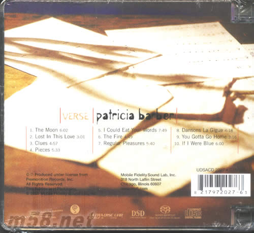 VERSE GOLD SACD專輯背面圖片