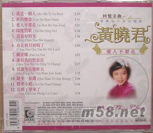 愛人不要走專輯背面圖片