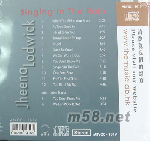 珍納SINGING IN THE RAIN專輯背面圖片