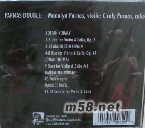 PARNAS DOUBLE: Duos for Violin & Cello 提琴姐妹專輯背面圖片