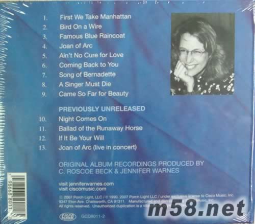 Famous Blue Raincoat著名的藍(lán)雨衣(藍(lán)色封面24K金版)專輯背面圖片