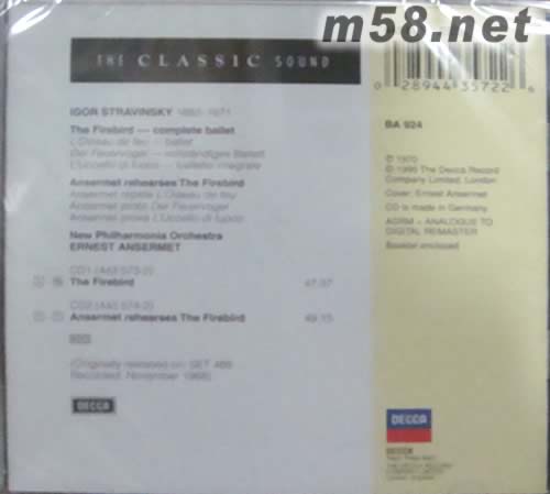 史特拉玟斯基 火鳥(niǎo)Stravinsky: The Firebird專輯背面圖片