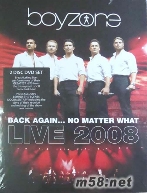 Back Again...No Matter What: Live 2008 DVD(英國版)DVD正面圖片