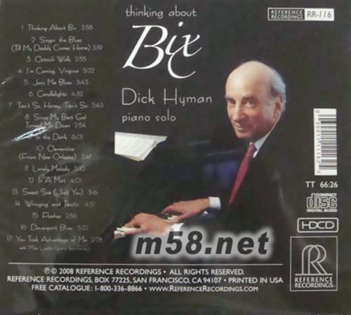 THINKING ABOUT BIX 鋼琴懷想BIX爵士大師專輯背面圖片