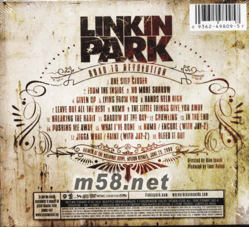 革命之路 終結 進化Road to Revolution Live at Milton Keyne專輯背面圖片