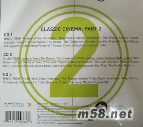 Classic Cinema Part 2專輯背面圖片