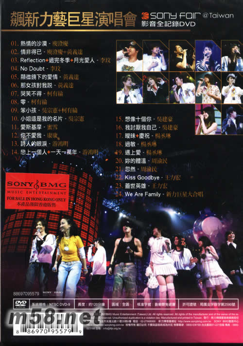 飆新力藝巨星演唱會 影音全記錄 DVD專輯背面圖片