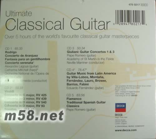 古典吉它Ultimate Classical Guitar(5CD套裝)專輯背面圖片
