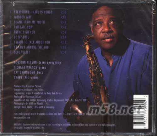 BLUE VELVET專輯背面圖片