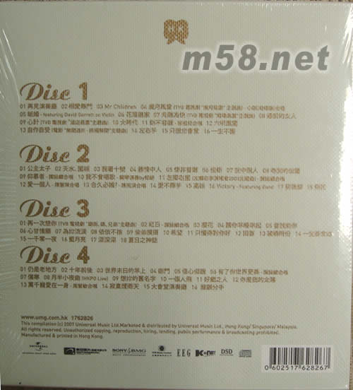 NO.1 HITS李克勤套裝專輯背面圖片