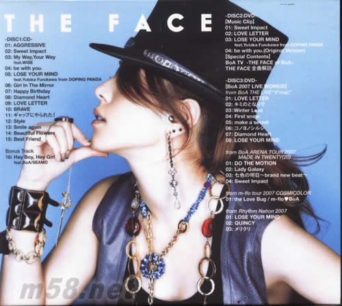 THE FACE (CD+2DVD香港初回限定生產盤)專輯背面圖片