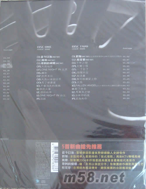 挑信(新歌+精選)專輯背面圖片