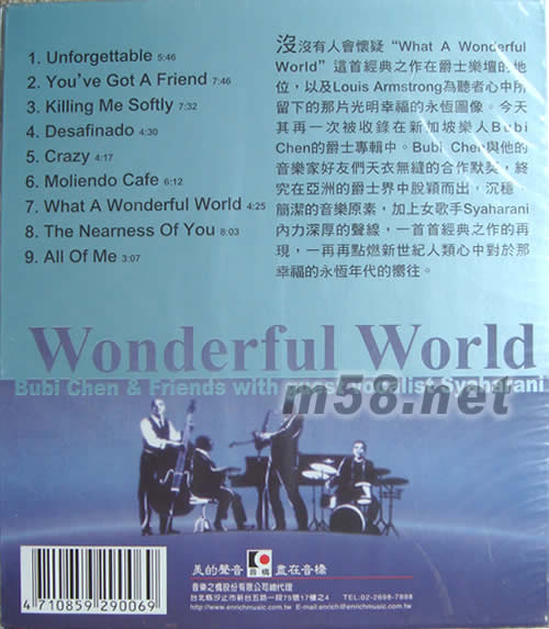 永恒年代WONDERFUL WORLD專輯背面圖片