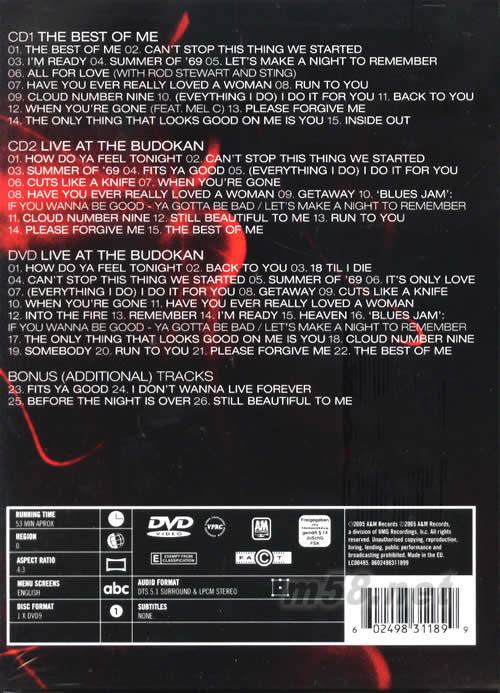 THE BEST OF ME(2CD+DVD 套裝)專輯背面圖片