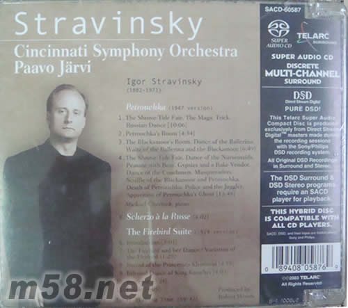 CINCINNATI SYMPHONY 彼得洛希卡.火鳥組曲.俄羅斯詼諧曲SACD專輯背面圖片
