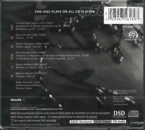 詩曲POEME 小提琴SACD專輯背面圖片