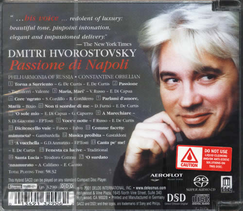 PASSIONE DI NAPOLI 民謠SACD專輯背面圖片