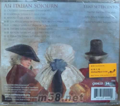 意大利式逗留TRIO SETTECEN AN ITALIAN SOJOURN(小提琴三重奏)專輯背面圖片