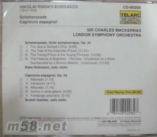 天方夜譚SIR CHARLES MACKERRAS專輯背面圖片