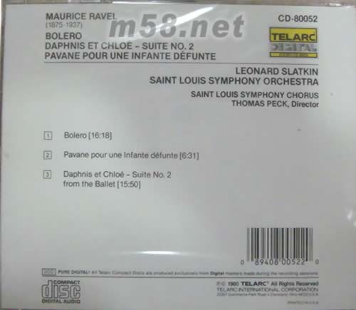 Daphnis et Chloe Suite No 2 拉威爾波麗露、死公主孔雀舞、達芙妮與克羅埃專輯背面圖片