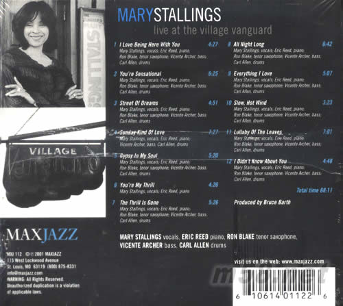 LIVE AT THE VILLAGE VANGUARD專輯背面圖片