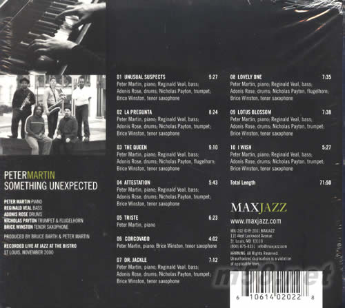 SOMETHING UNEXPECTED專輯背面圖片