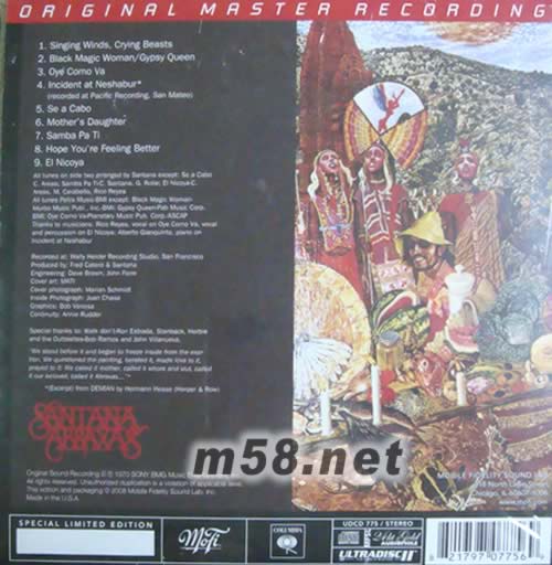 Abraxas (gold cd)專輯背面圖片