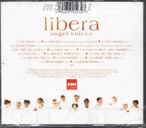 ANGEL VOICES專輯背面圖片