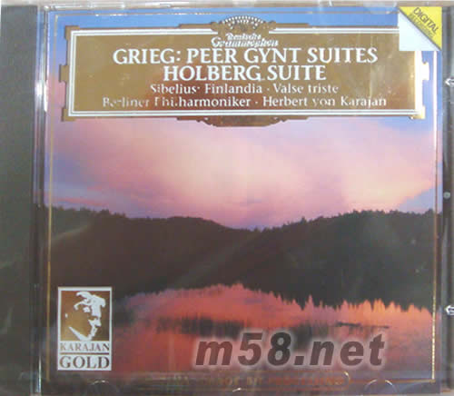 格里格:培爾·金特組曲 & 霍爾堡組曲 GRIEG PEER GYNT SUITES HOLBERG SUITE(金裝卡拉揚系列)專輯正面圖片