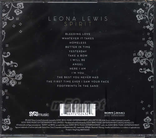 Spirit專輯背面圖片