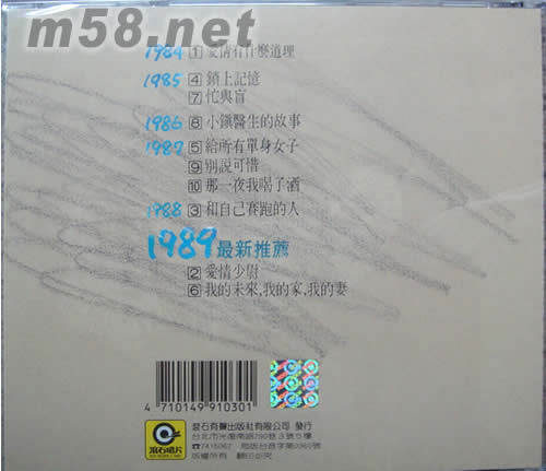 1984-1989李宗盛作品集專輯背面圖片