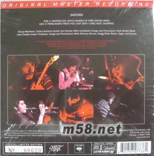 SANTANA(獅頭MFSL金碟)專輯背面圖片