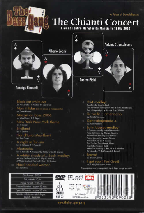 鬼馬牛筋SHOW 唐人街現場演奏會THE BASS GANG DVDDVD背面圖片