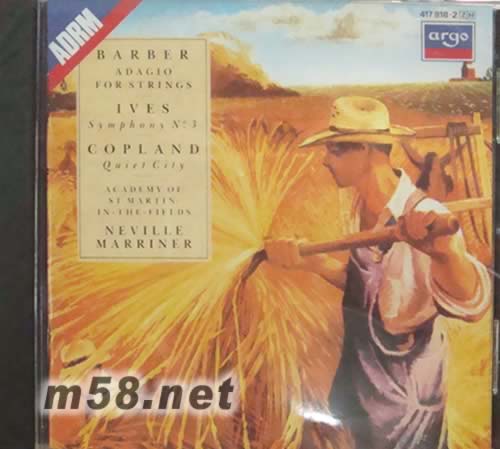 演奏科普蘭(在金黃的麥田上叉草)BARBER ADAGIO FOR STRINGS專輯正面圖片