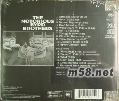 The Notorious Byrd Brothers GOLD SACD專輯背面圖片
