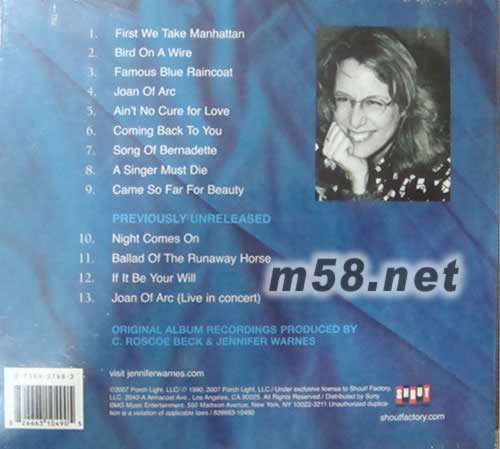 Famous Blue Raincoat著名的藍雨衣(20周年紀念版)專輯背面圖片