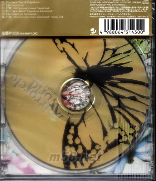 Mirrorcle World (CD日本YOU版)專輯背面圖片