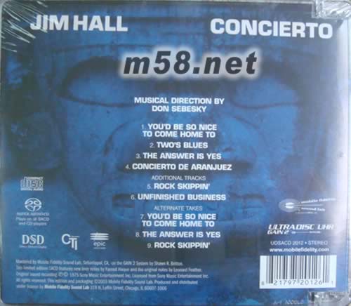 CONCIERTO (爵士吉它SACD)專輯背面圖片