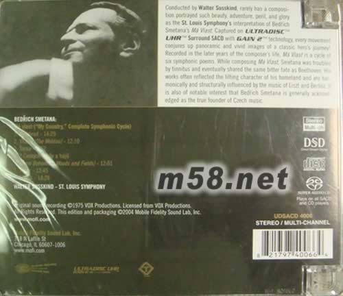 Smetana - MAVlast 斯美塔那GOLD SACD專輯背面圖片