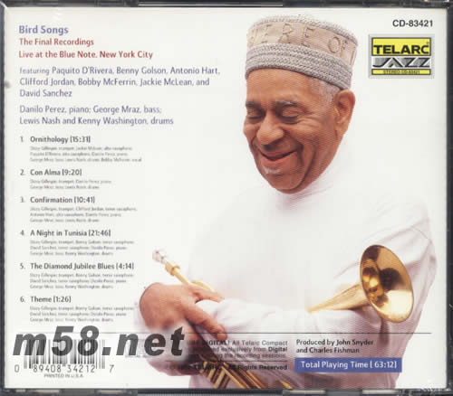 Bird Songs:The Final Recordings專輯背面圖片