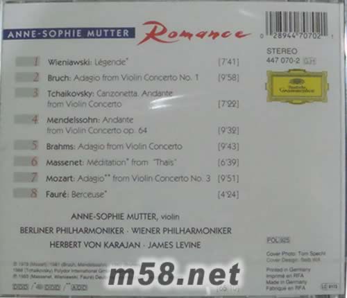 ROMANCE專輯背面圖片